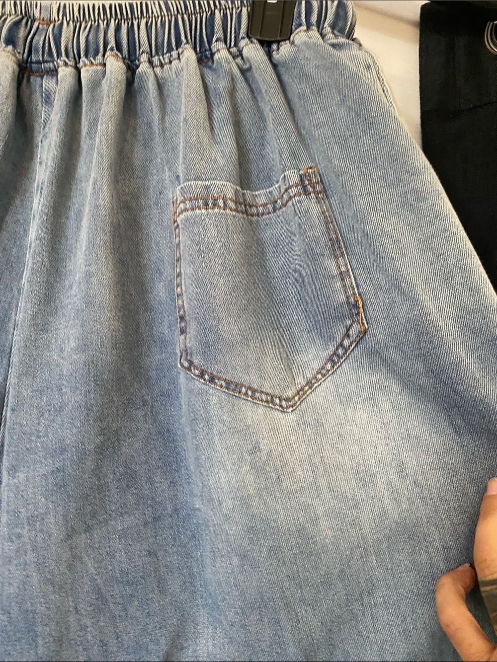 Wide Leg Denim Pants in Light Blue - Picture 8 of 9